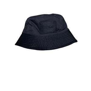 Fendi Black Logo Tech Bucket Hat Unisex Size S Brand New With Tags